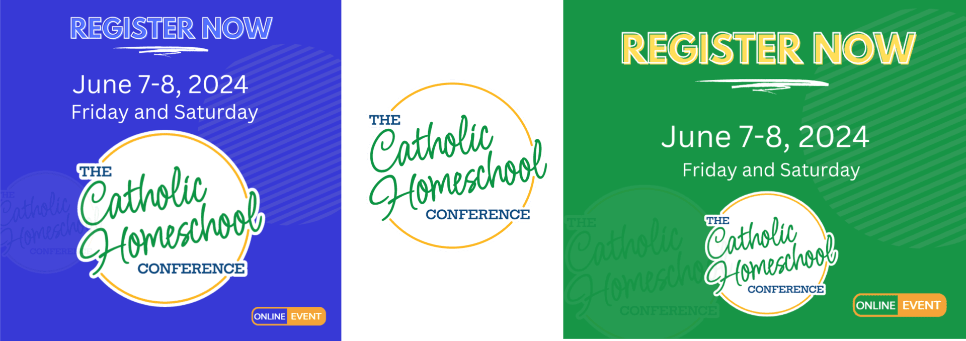 THE Catholic Homeschool Conference logos side by side